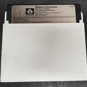 Vintage Apple Share Data Wheel Of Fortune Floppy Diskette 5.25 Untested
