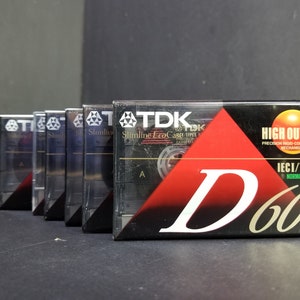 Vintage TDK Lot Of 6 Cassette Tapes D60 High Output Type I New Sealed