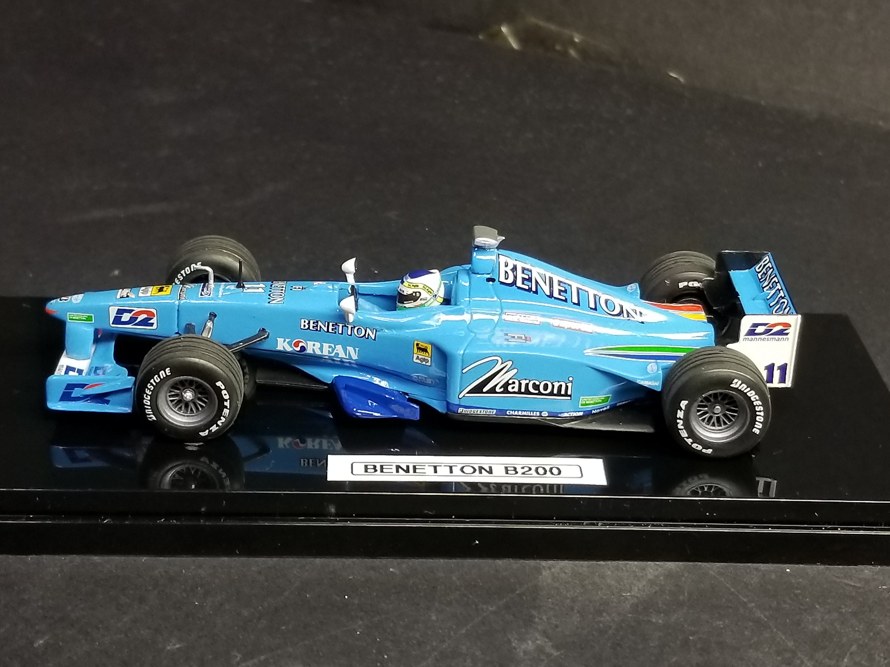 BENETTON PLAYLIFE B200 A. WURZ 2000 1:43 Minichamps #430 000012 Miniature F1 Car Collector's Item - Israel