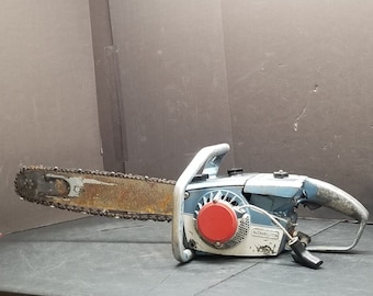 Vintage Homelite Chainsaw - Estate Find - Classic Blue Design