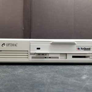 Vintage Optimac Syquest Peripherial For Computer/Printer Turns On