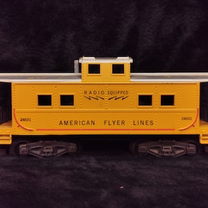 Vintage American Flyer S Gauge 3/16 &quot;Skala American Flyer Lines Radio Caboose Car 24631 Gelb