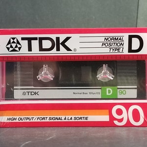 Vintage TDK Cassette Tapes D90 High Output Type I 1986 New Sealed