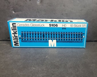 Vintage (1985) NOS Marklin 5106 HO 10 x Straight 1/1 Track - New in Box