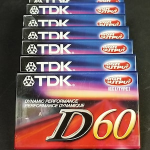 Vintage TDK Lot Of 8 Cassette Tapes D60 High Output Type I New Sealed