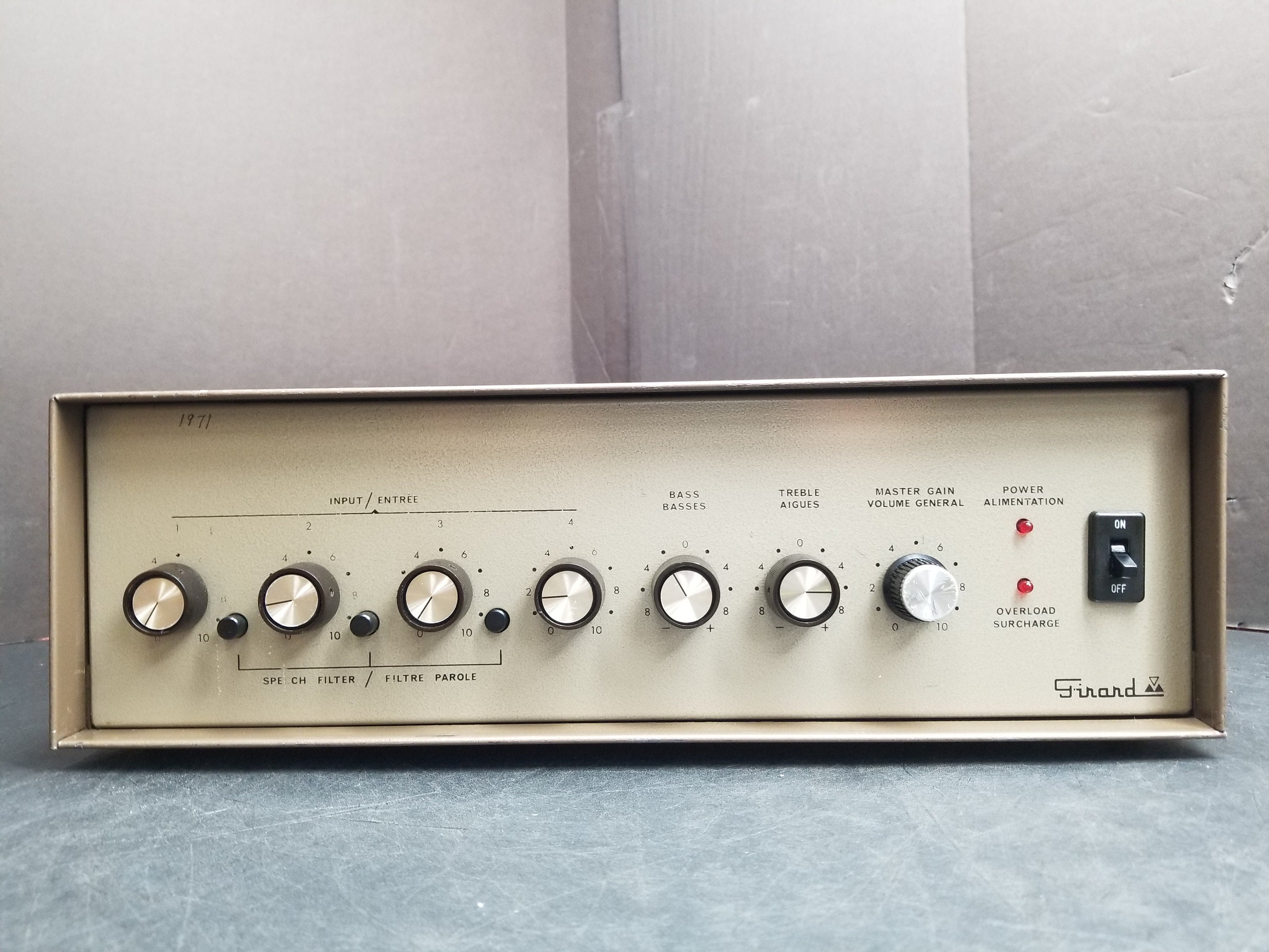 Vintage Girard Heavy Line Amplifier Xlr Model GA103 Tested Working Read*