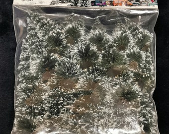 Vintage HO Scale Busch Scenery Material 20 Assorted Snowed Pine 60 to 135mm High New Old Stock