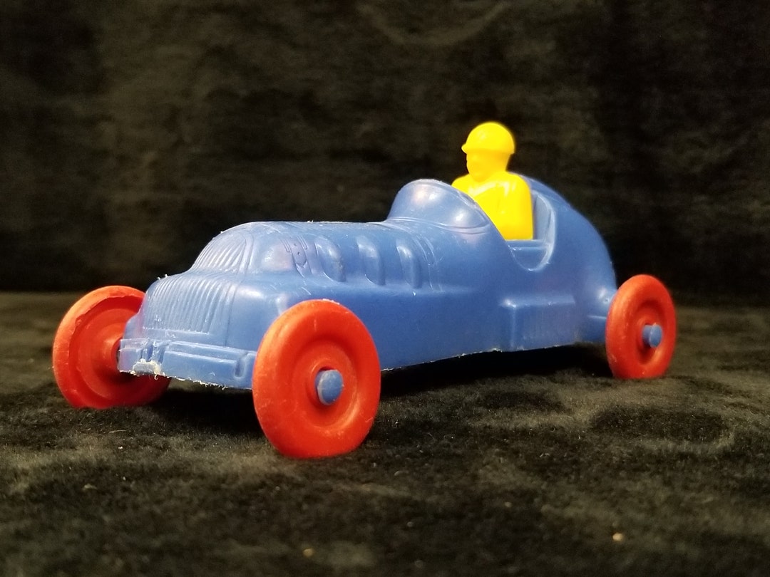 Jouet En Tôle Paya – Voiture De Course Bleue, Réédition, 34 Cm, Vintage