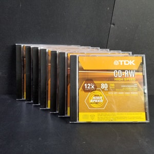 vintage TDK Lot de 7 données CD-Rw haute vitesse 80 min 700 Mb Blank Media Nouveau