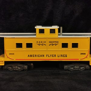 Vintage American Flyer S Gauge 3/16 &quot;Skala American Flyer Lines Radio Caboose Car 24626 Gelb