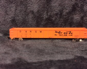 Vintage Roundhouse N Scale Denver e Rio Grande 50' Gondola vuota D & RGW 56228 Arancione