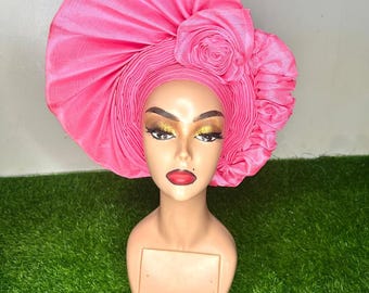 Baby pink Auto gele