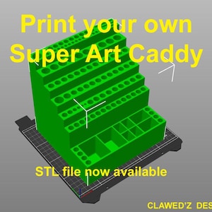 Print Your Own "Super Caddy" STL File Only/Stores everything in one place/Dot Mandala/Paint/Artist/ Container/Paintbrush/Model Maker/Storage