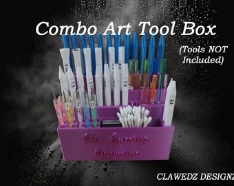 Combination Mandala Dot Art Tool Caddy to store the most popular dotting tools  /TOOLS NOT INCLUDED/ Paint/Artist Brush Holder Container Box
