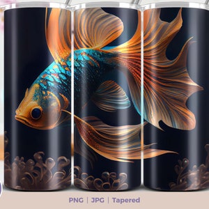 Fish 20 oz Skinny Tumbler Sublimation Design Digital Download PNG, Straight & Tapered Tumbler Wrap PNG. Nautical Ocean wrap png. Marine life