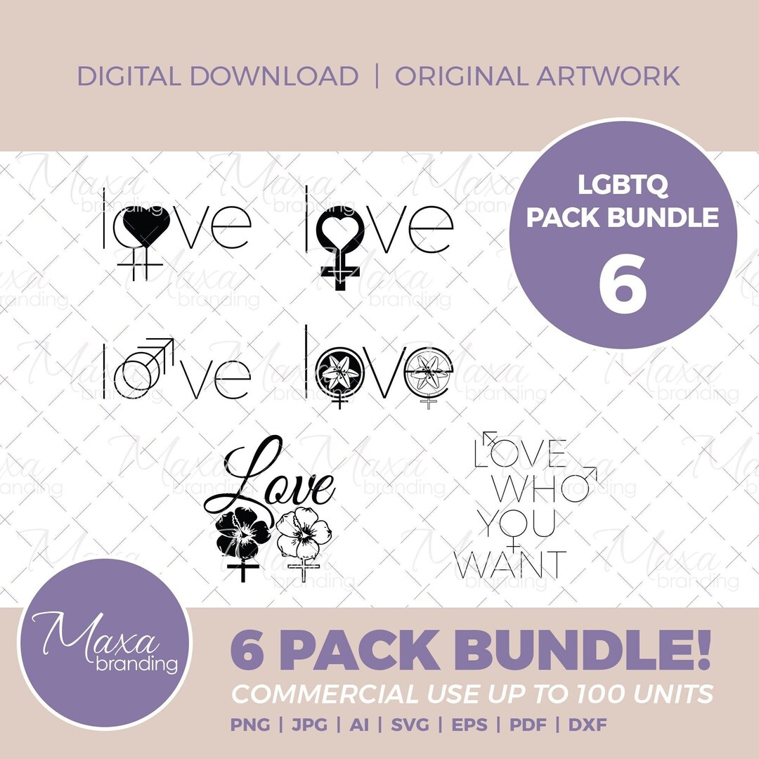 LGBTQ Pride SVG Bundle: Love Designs for Cricut, Silhouette (digital ...
