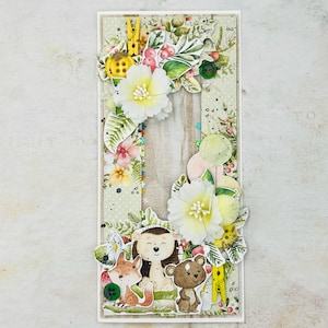 Personalised Animals Card, Greetings Card, Keepsake Handmade Greetings, Card 3D, Unique New Baby Card, Forest Card
