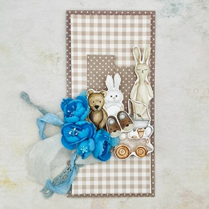 Neugeborenen Baby Jungen Karte, personalisierte süße Teddybär Karte, Neugeborenen Geschenk, Babyparty Karte
