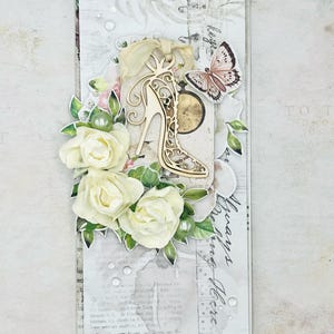 Carte d'anniversaire pour femme, carte faite main de luxe, EVJF, cadeau femme pour une amie
