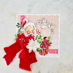 Carte de Noël 3D, carte de Noël fantaisie, carte avec le père Noël, cadeau de Noël spécial pour grand-mère