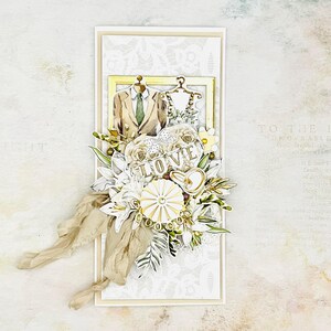 Handgefertigte Hochzeitskarte, Personalisierte Karte für Braut und Bräutigam, Goldhochzeitskarte