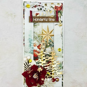Carte de Noël élégante, voeux de Noël pour les parents, carte pliée en deux, carte de sapin de Noël