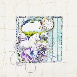 Tarjeta de cumpleaños, tarjeta con motivo de lavanda, regalo para amantes de los caballos, tarjeta personalizada para entusiastas de los animales