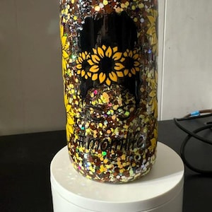 Tasse en verre boule à neige pailletée tournesol Momlife, 16 oz