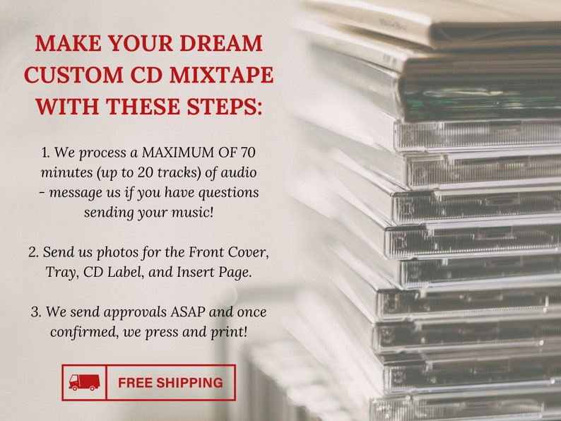 Custom CD, Jewel Case, Custom Pics, Custom Songs, 70 mins, Custom Mixtape CD, Music on CD, cd music, Perfect for Gifts, Custom CDs image 4