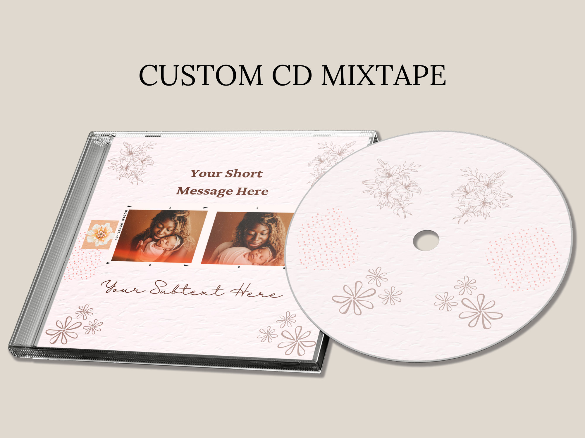 Custom CD Mixtape, Jewel Case, Personalized Photo