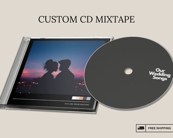 Custom CD + Jewel Case, Custom With Pics & Songs Fast - FREE Shipping Compact Disk Playlist Great for Gifts!