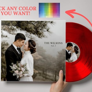 Custom COLORED Vinyl Record 12&quot; LP Mixtape Fully Personalized Playlist 40 Mins of Songs Custom Photos Fast Shipping Perfect For Gifts