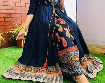 georgette kurti with shrug