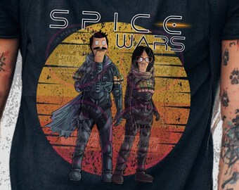 Dune Bob’s Burgers Mashup Shirt, Bob and Linda Belcher Arrakis Graphic Tee, Spice Wars Parody Shirt, Funny Sci-Fi Cartoon Gift