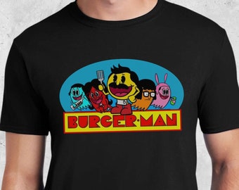 Bobs Burger Man Funny Gamer T-Shirt, Belcher Retro Arcade Gaming Shirt, 80's Cool Adult Gamer Shirt, Dad Shirt, Mom Shirt,  Gifts for Gamers