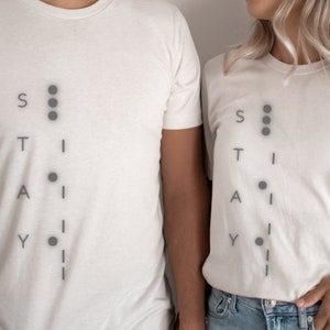 S.T.A.Y Interstellar Tshirt, Morse Code T-shirt, Interstellar Movie Inspired Minimalist shirt, Unisex Jersey Cotton tee, Unique Gift Shirts