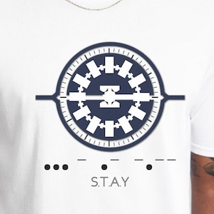 Interstellar Stay Morse Code Shirt, Space Movie Inspired Graphic Tee, Sci-Fi Fan Gift, Christopher Nolan Film Shirt, Unisex Cotton Tee