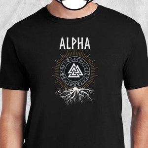Alpha Male Viking Warrior Shirt, Tree Of Life-Valknut, Valhalla Nordic Graphic tee, Men's Graphic T-Shirt, Unique  Gifts, Gift tee