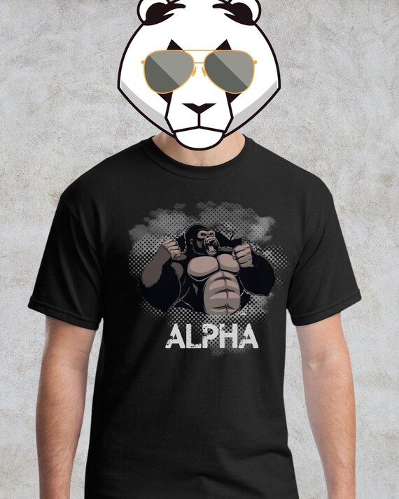 Alpha Gorilla Graphic Tee, Funny Gym Shirt, Mens Fitness T-Shirt, Bodybuilding Shirt, Alpha Male Shirt, Meme Gorilla Shirt, Gift for Him