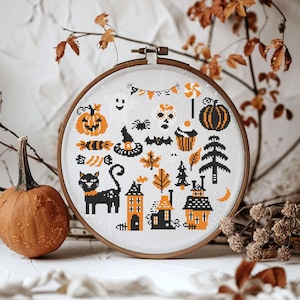 Halloween Counted Cross Stitch Pattern PDF - Instant Download - Autumn ...