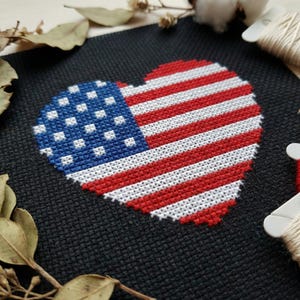 4th of july cross stitch pattern PDF - independence day patriotic american flag easy stars and stripes small - instant download #CS308