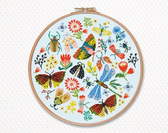 Unique Insect Set Cross Stitch Pattern PDF Instant Download - Etsy