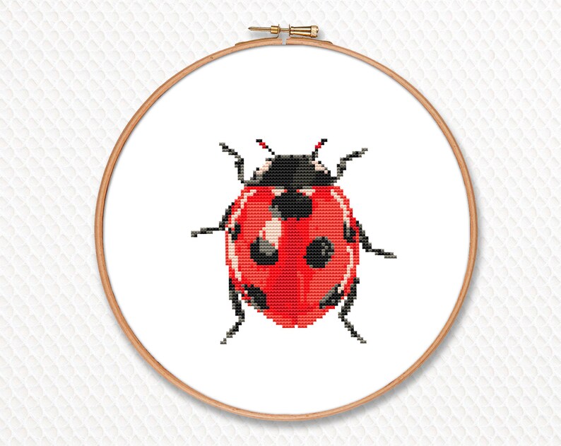 Ladybug Cross Stitch Pattern PDF Instant Download Small Etsy