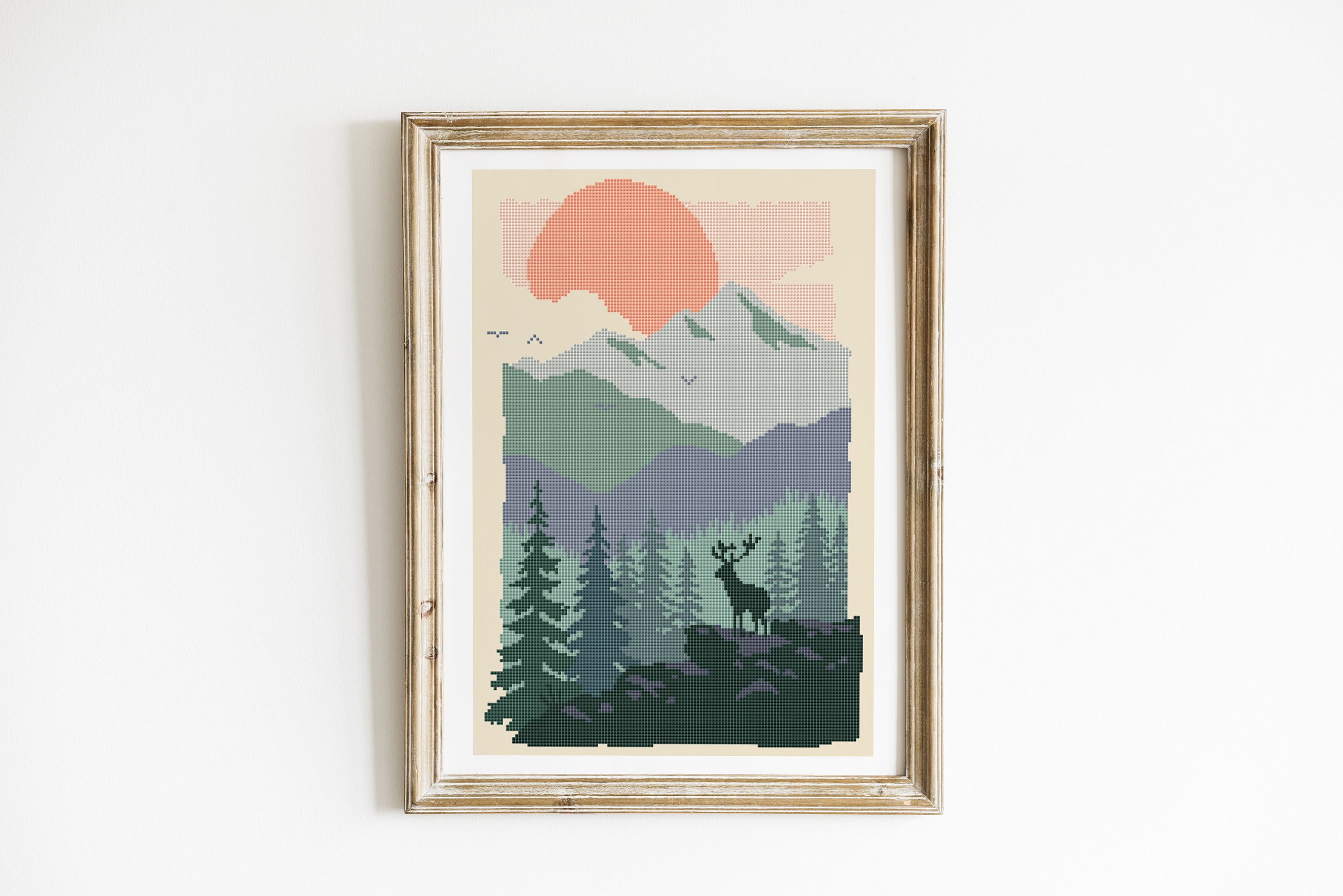 Nature Cross Stitch Pattern PDF - Instant Download - Tree Landscape ...