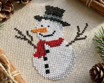 Christmas decor cross stitch pattern PDF - snowman simple easy holiday winter gift holiday christmas ornament tiny - instant download #CS265