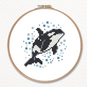 Orca Cross Stitch Pattern PDF - Killer Whale Ocean Sea Animal Beginner ...
