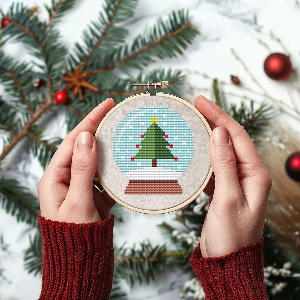 Christmas Snow Globe Cross Stitch Pattern PDF - Instant Download #CS268 ...
