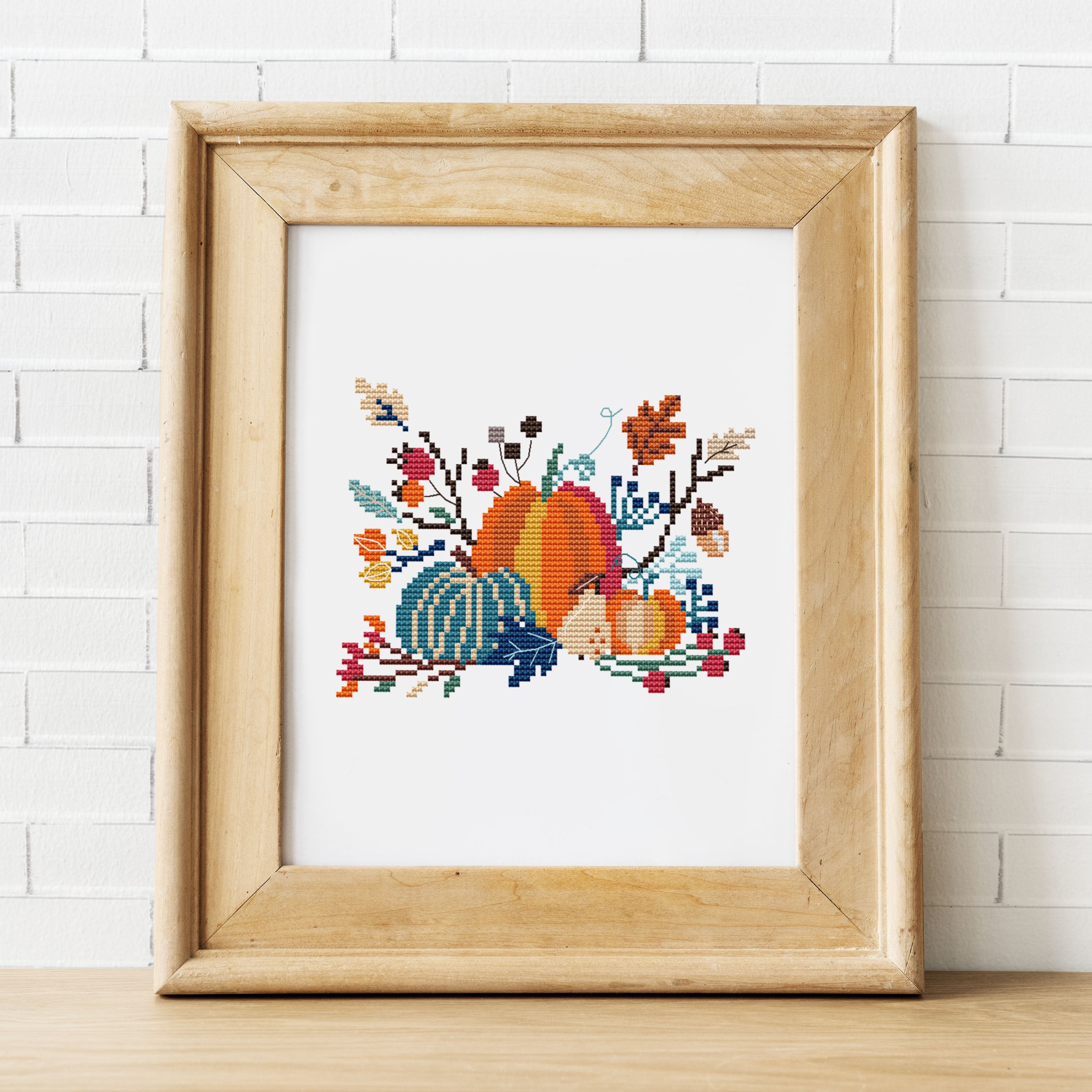 Thanksgiving Day Cross Stitch Pattern PDF - Pumpkin Harvest Autumn ...