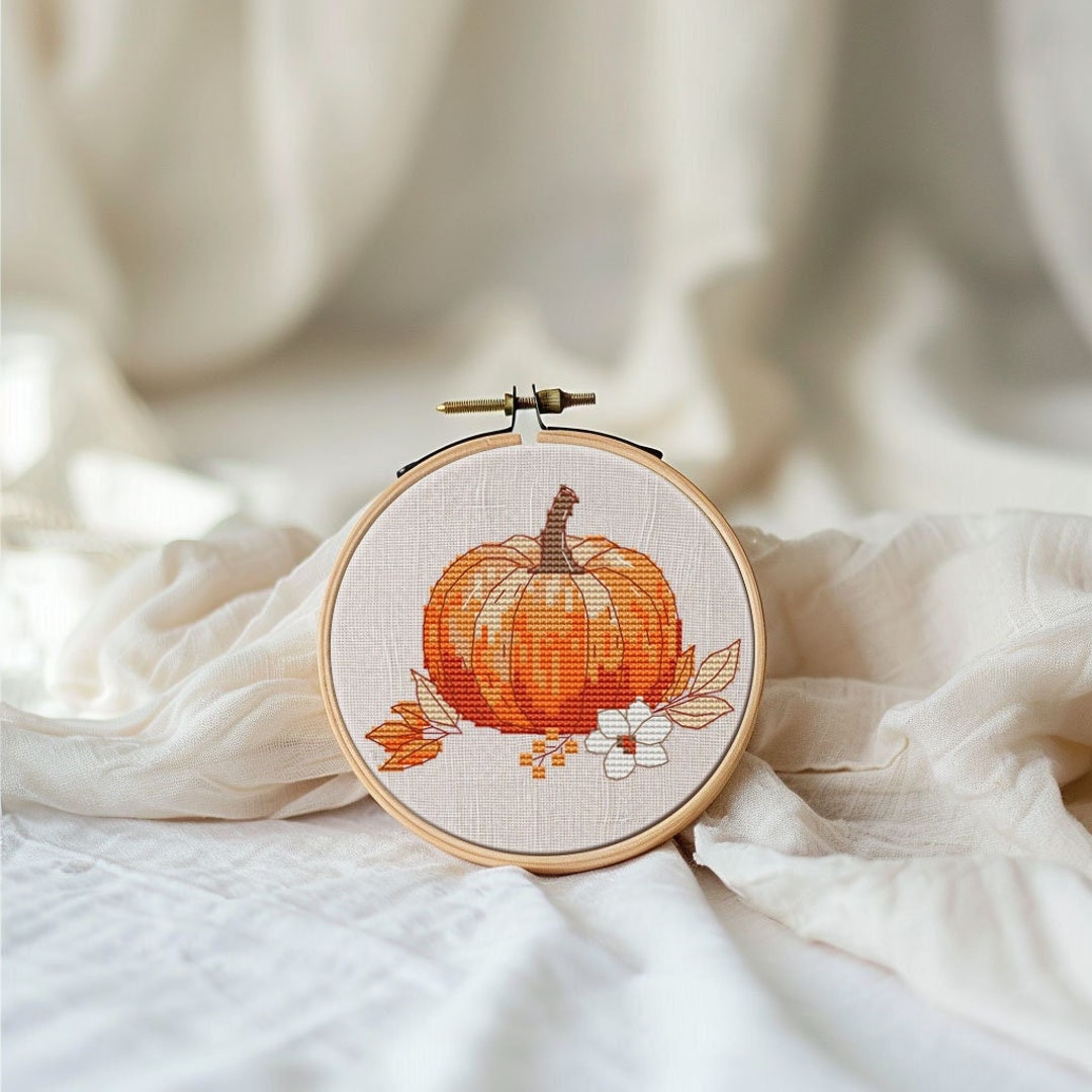 Floral Pumpkin Cross Stitch Pattern PDF - Instant Download #CS122 - Etsy
