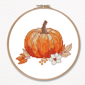 Floral Pumpkin Cross Stitch Pattern PDF - Instant Download #CS122 - Etsy